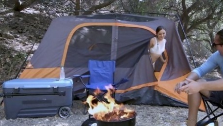 A camping trip leads to steamy outdoor sex and Cleo is so sexy
