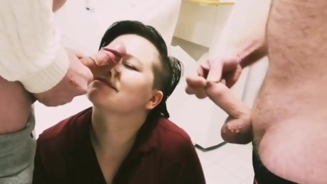 (facial) Swedish Model Do Double Bj In Common Laundryroom
