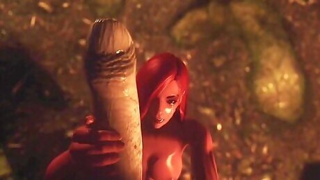 Red-haired Thief Fucked In The Ass By A Monster In The Porn Cartoon Skyrim