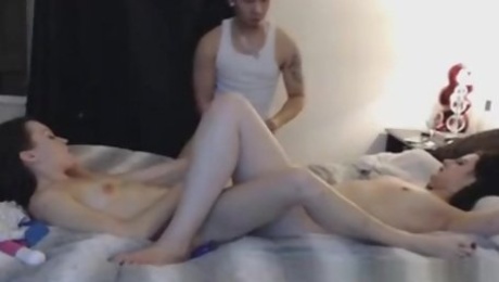 Hot Asian Hunk With Two Hot Horny Brunette