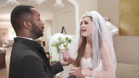 Hardcore interracial gangbang with hot ass bride Aften Opal. HD