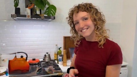 Blonde Serafina Sky moans while being fucked in the kitchen