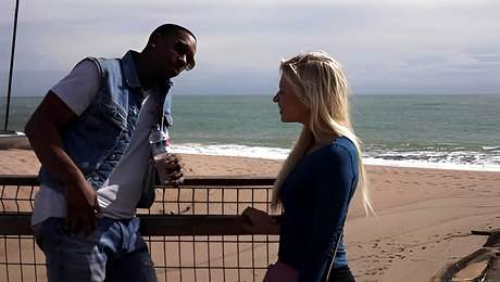 Black dude got surprised with a blowjob and great fuck with Gabi Gold