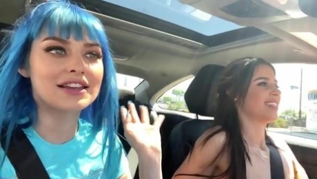 Best friends share one big dick in a hot threesome