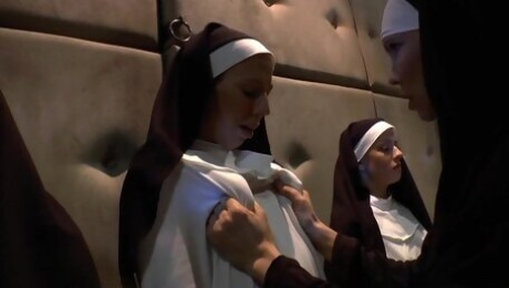 Sinful nuns with juicy bubble asses are ready for anal dilation and masturbation