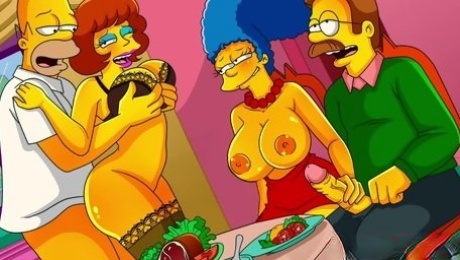 Swapping spouses for a dirty good time The Simpson's porn parody