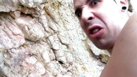 Slender ebonys asshole is plowed hard by a hard dick on a beach