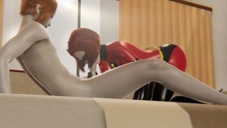 Elastic Girl is shoved in the ass and her big hip