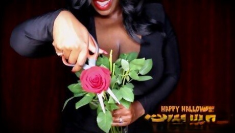 Goddess Marley in Morticia's Red Roses - CBT Instruction