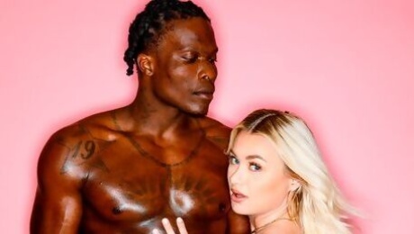 White mademoiselle Natalia Starr pleases her black boyfriend